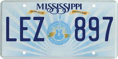 MS license plate LEZ897