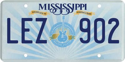 MS license plate LEZ902