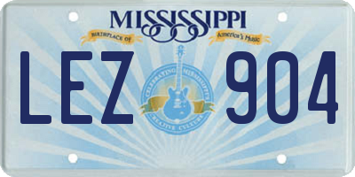 MS license plate LEZ904