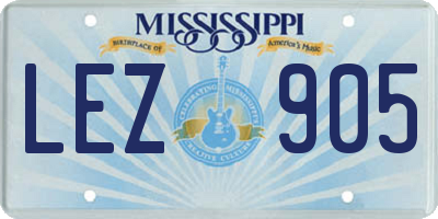 MS license plate LEZ905