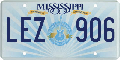 MS license plate LEZ906
