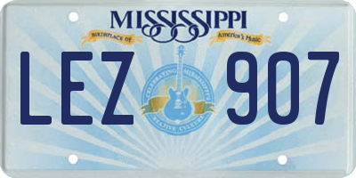 MS license plate LEZ907