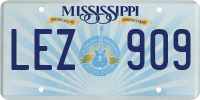 MS license plate LEZ909