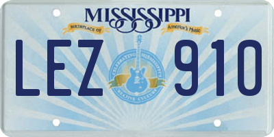 MS license plate LEZ910