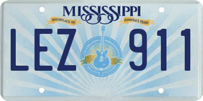 MS license plate LEZ911
