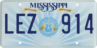 MS license plate LEZ914