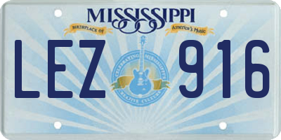 MS license plate LEZ916