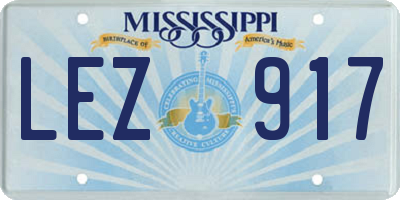 MS license plate LEZ917