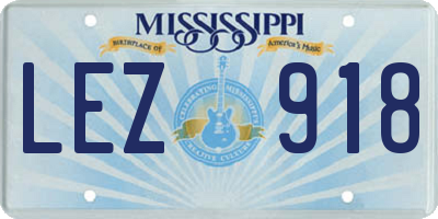 MS license plate LEZ918