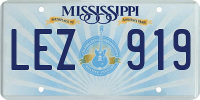 MS license plate LEZ919