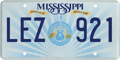 MS license plate LEZ921