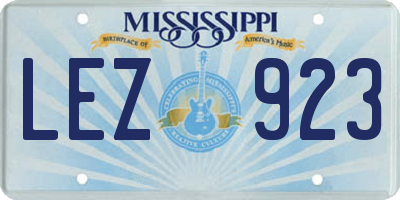 MS license plate LEZ923
