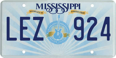 MS license plate LEZ924