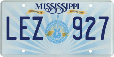 MS license plate LEZ927