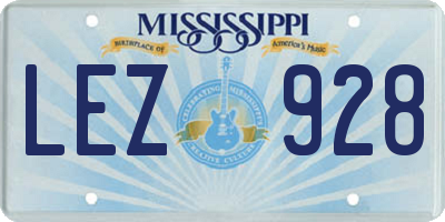 MS license plate LEZ928