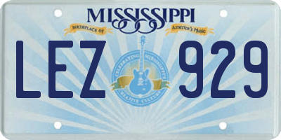 MS license plate LEZ929