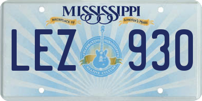 MS license plate LEZ930