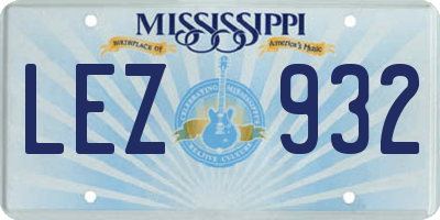 MS license plate LEZ932