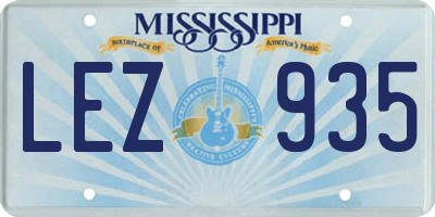MS license plate LEZ935