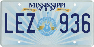 MS license plate LEZ936