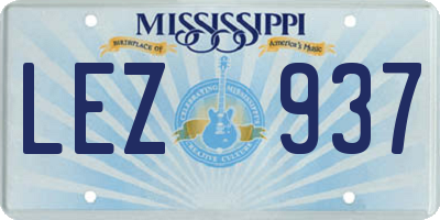 MS license plate LEZ937