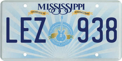 MS license plate LEZ938