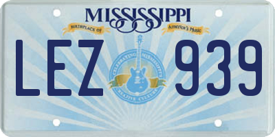 MS license plate LEZ939