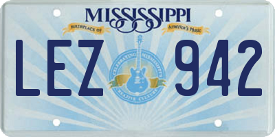 MS license plate LEZ942