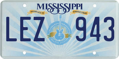 MS license plate LEZ943