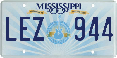 MS license plate LEZ944