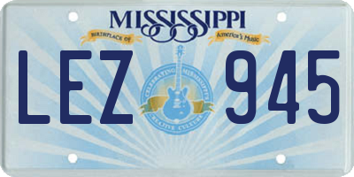 MS license plate LEZ945