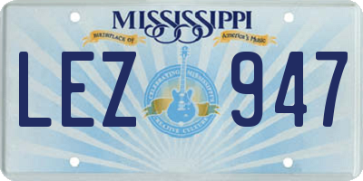 MS license plate LEZ947