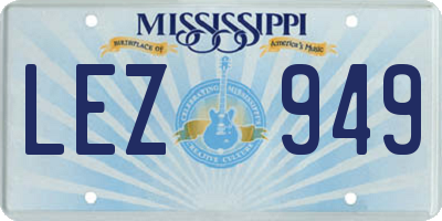 MS license plate LEZ949