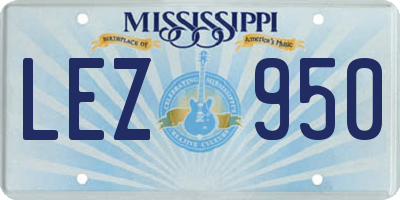 MS license plate LEZ950