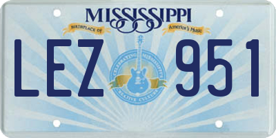 MS license plate LEZ951