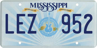 MS license plate LEZ952