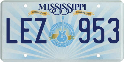 MS license plate LEZ953