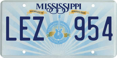 MS license plate LEZ954