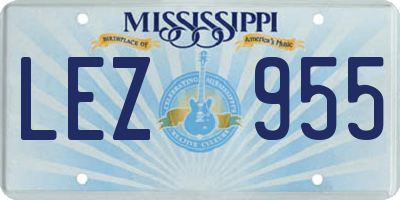 MS license plate LEZ955