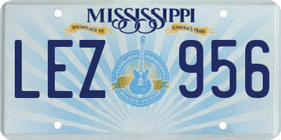 MS license plate LEZ956