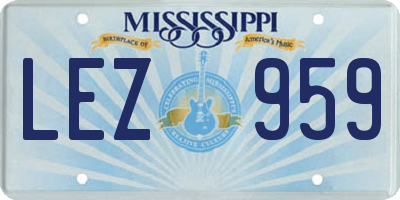 MS license plate LEZ959