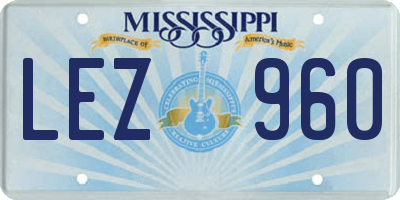 MS license plate LEZ960