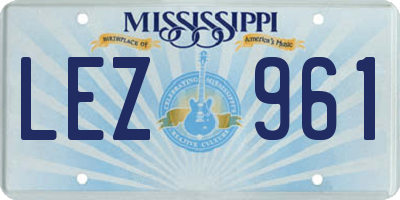 MS license plate LEZ961