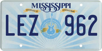 MS license plate LEZ962
