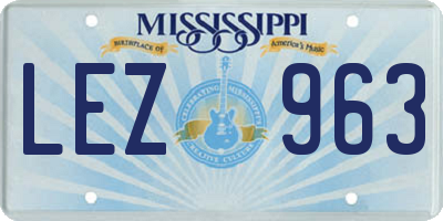 MS license plate LEZ963