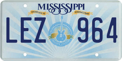 MS license plate LEZ964