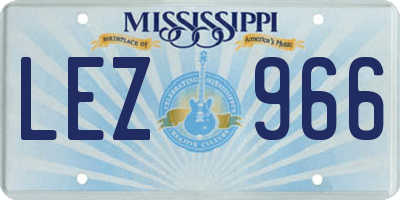 MS license plate LEZ966