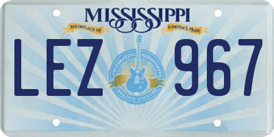 MS license plate LEZ967