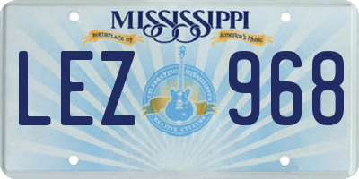 MS license plate LEZ968