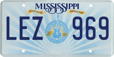 MS license plate LEZ969
